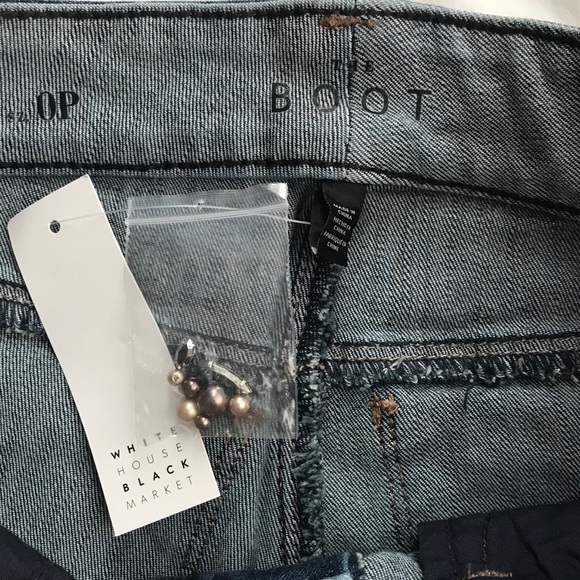 WHBM Embellished bootcut jeans. NWT - Size 0P - Picture 4 of 7